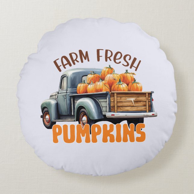 Fresh Pumpkin Rundes Kissen (Vorderseite)