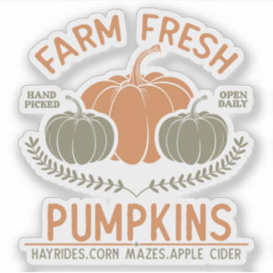 Fresh Pumpkins   Hand Pickup Aufkleber