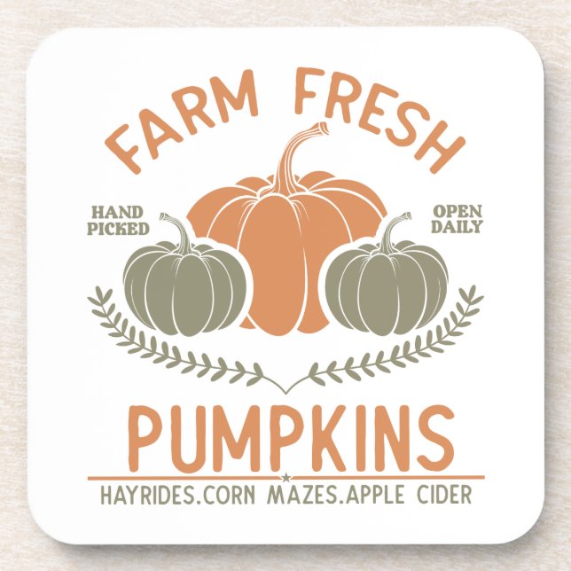Fresh Pumpkins | Hand Pickup Getränkeuntersetzer (Vorderseite)