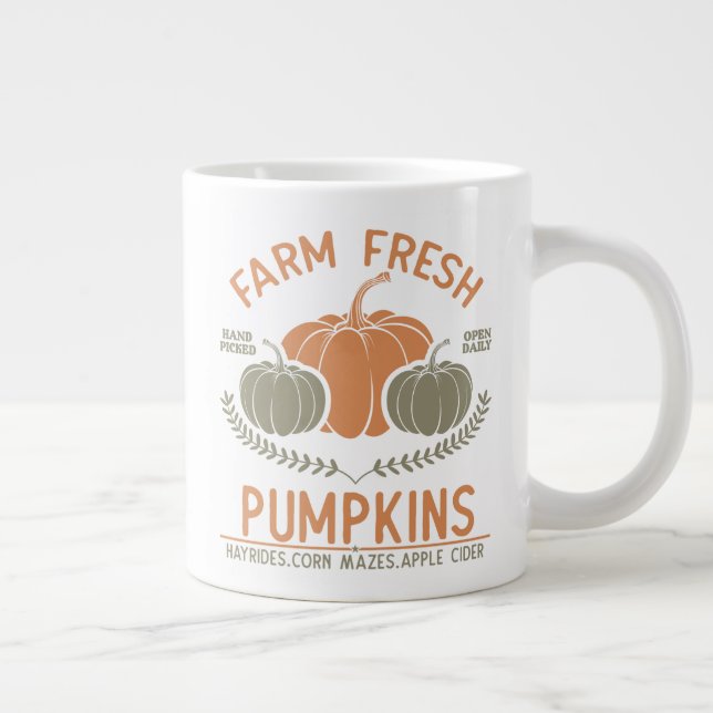 Fresh Pumpkins | Hand Pickup Jumbo-Tasse (Rechts)