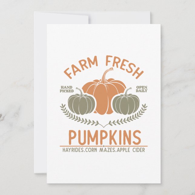 Fresh Pumpkins | Hand Pickup Karte (Vorderseite)