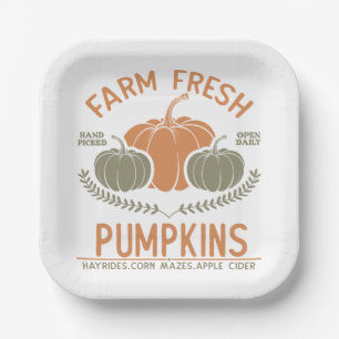 Fresh Pumpkins   Hand Pickup Pappteller