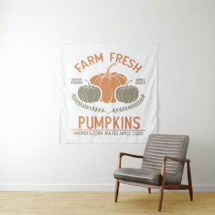 Fresh Pumpkins   Hand Pickup Wandteppich