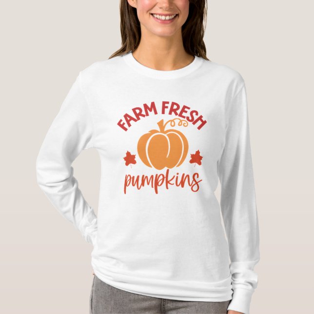 Fresh Pumpkins Herbsternte T-Shirt (Vorderseite)