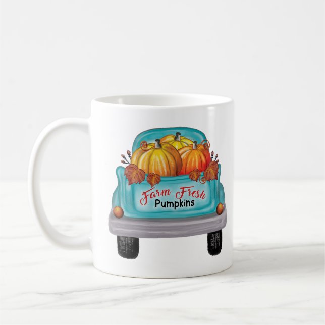 Fresh Pumpkins Vintag Truck Kaffeetasse (Links)
