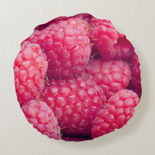 Fresh raspberries rundes kissen