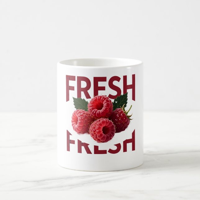 Fresh Raspberry Minimalist Fruit Kaffeetasse (Mittel)