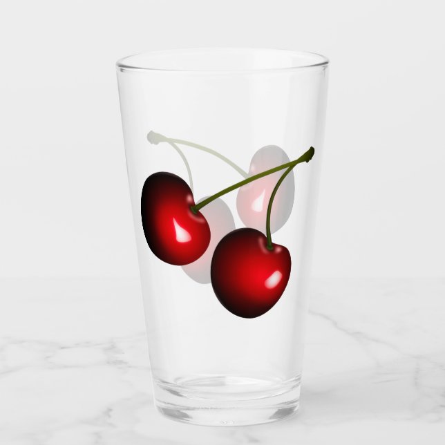 Fresh Red Sweet Cherries Glas (Vorderseite)