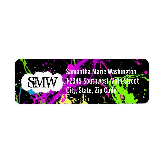 Fresh Retro Neon Paint Spritzer on Black (Vorne)