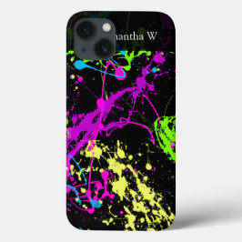 Fresh Retro Neon Paint Spritzer on Black Case-Mate iPhone Hülle