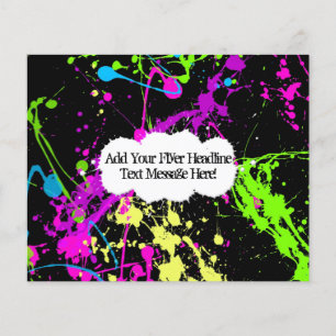 Fresh Retro Neon Paint Spritzer on Black Flyer