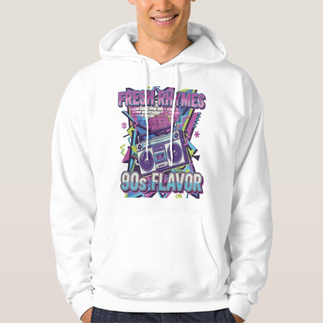 Fresh Rhymes 90s Flavor Retro Hip Hop Design - Boo Hoodie (Vorderseite)