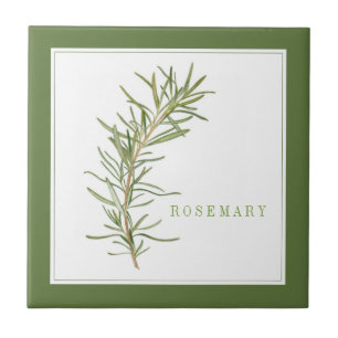 FRESH ROSEMARY 4.25" Keramik Tile (+text) Grün Fliese