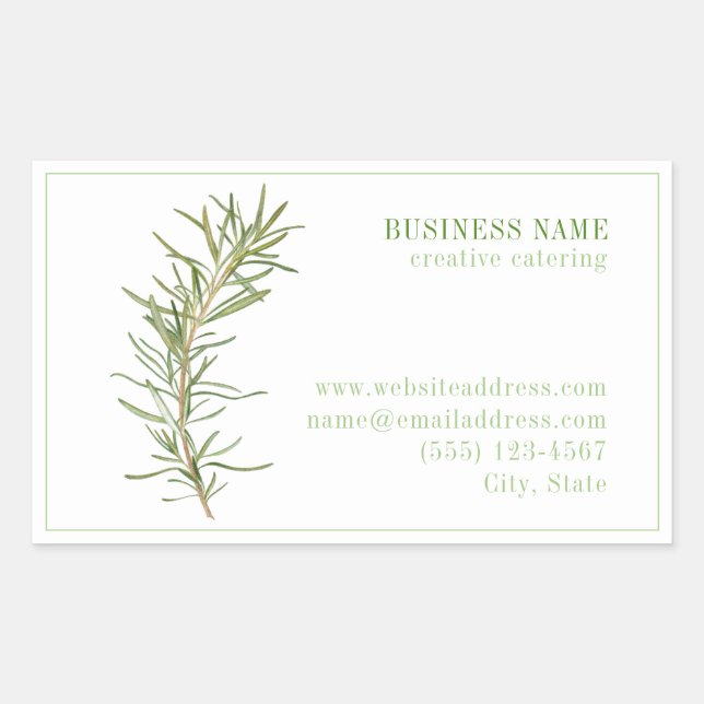 FRESH ROSEMARY Biz ID Rectangle Stickers (Vorderseite)