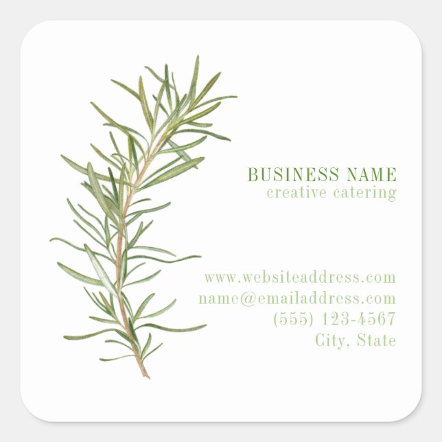 FRESH ROSEMARY Biz ID Small Square Stickers (Vorderseite)