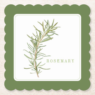 FRESH ROSEMARY Scallop Square Untersetzer +text Gr