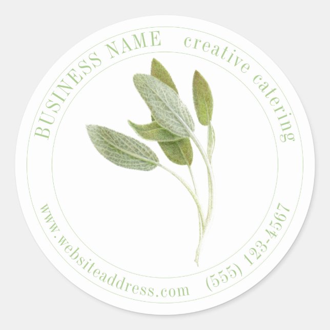 FRESH SAGE Biz ID Large Round Stickers (Vorderseite)