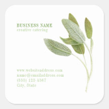 FRESH SAGE Biz ID Large Square Stickers