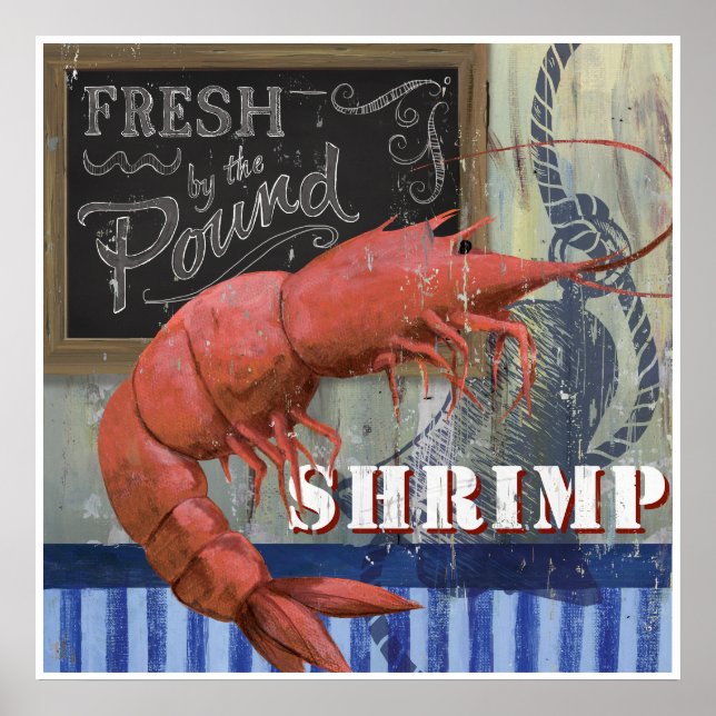 Fresh Shrimp Fisch Market Style Art Poster (Vorne)