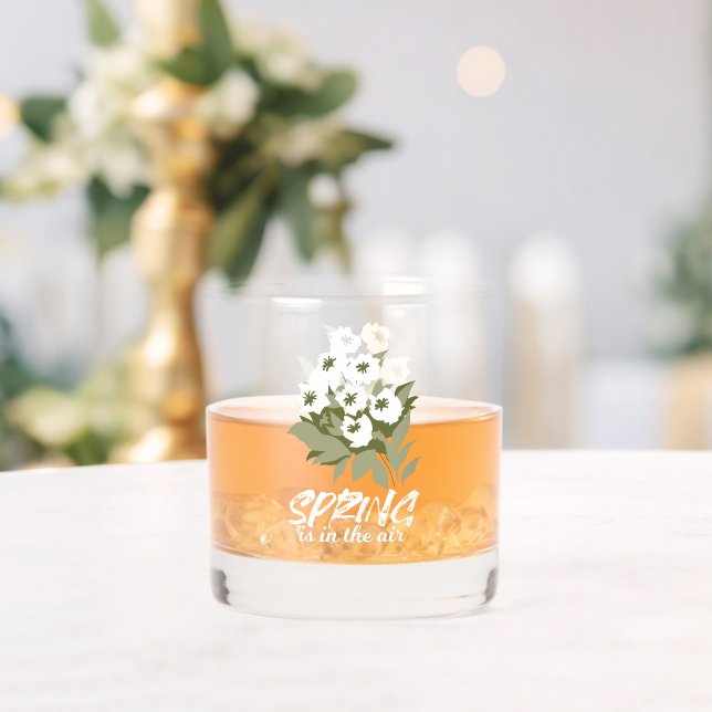 Fresh Spring Bouquet Art - 'Spring is in Air' Whiskyglas (Insitu (Hochzeit))