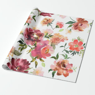 Fresh Spring Summer Floral Wedding Paper Geschenkpapier
