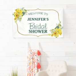 Fresh Spring Yellow Floral Brautparty Welcome Banner