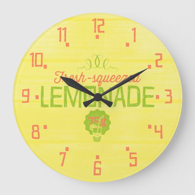 Fresh Squeeeeeeze Lemonade Große Wanduhr (Vorderseite)