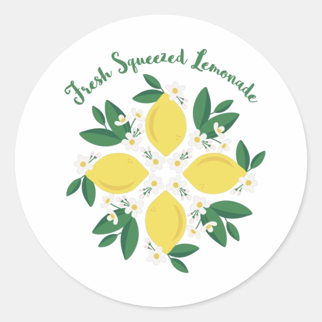 Fresh Squeeeeeeze Lemonade Runder Aufkleber (Vorderseite)