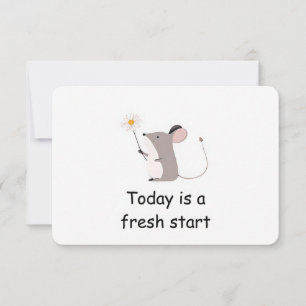 Fresh Start Mouse Woodland Animal Affirmation Card Einladung