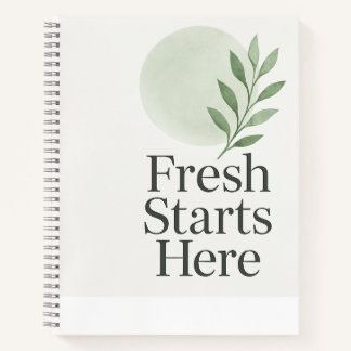 Fresh Starts Here Minimalist Wellness Notebook Notizbuch