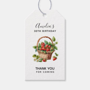 Fresh Strawberries in einem Korb zum Geburtstag Vi Geschenkanhänger