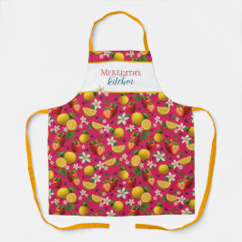 Fresh Strawberry and Lemon Pattern Schürze