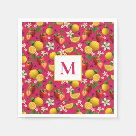 Fresh Strawberry and Lemon Pattern Serviette
