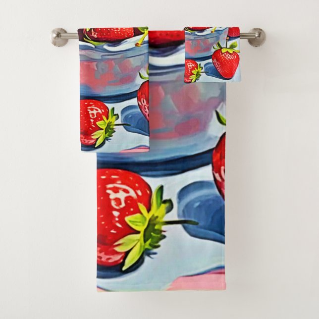 Fresh Strawberry Bowl Badhandtuch Set (Insitu)