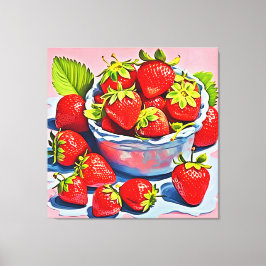 Fresh Strawberry Bowl Leinwanddruck