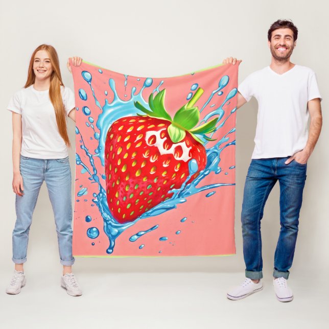 Fresh Strawberry Burst Fleecedecke (Beispiel)