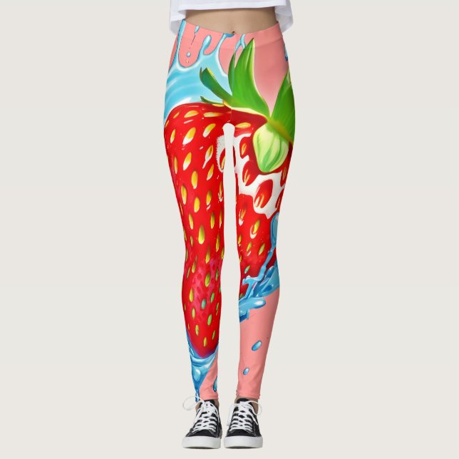 Fresh Strawberry Burst Leggings (Vorderseite)