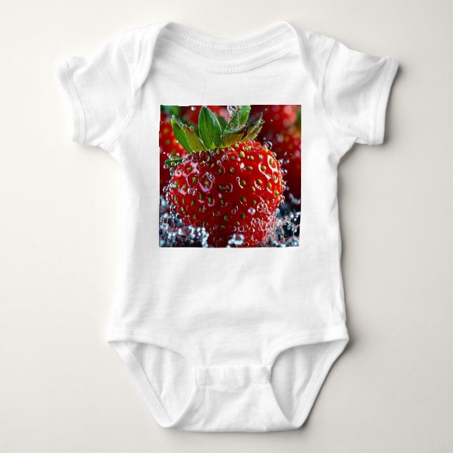 Fresh Strawberry Splash - Baby Bodysuit Strampler (Vorderseite)