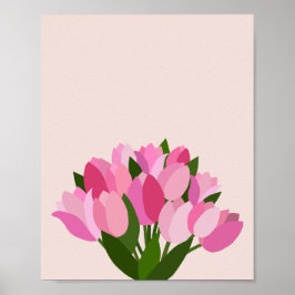 Fresh Tulips Pink Blume Poster