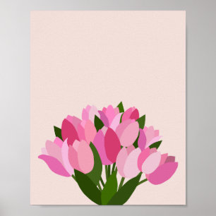 Fresh Tulips Pink Blume Poster