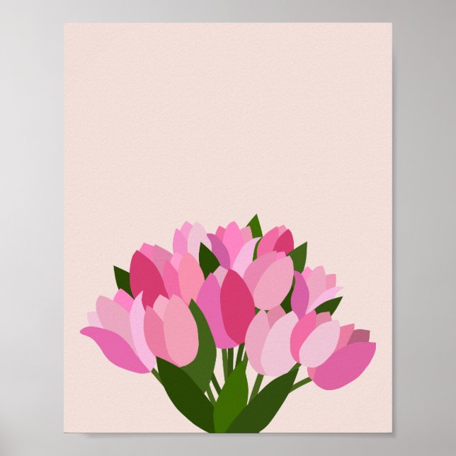 Fresh Tulips Pink Blume Poster (Vorne)