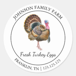Fresh Turkey Egg Modernes Label Runder Aufkleber