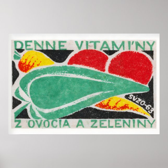 Fresh Vegetables - Matchbox Print - Czech Wall Art Poster (Vorne)