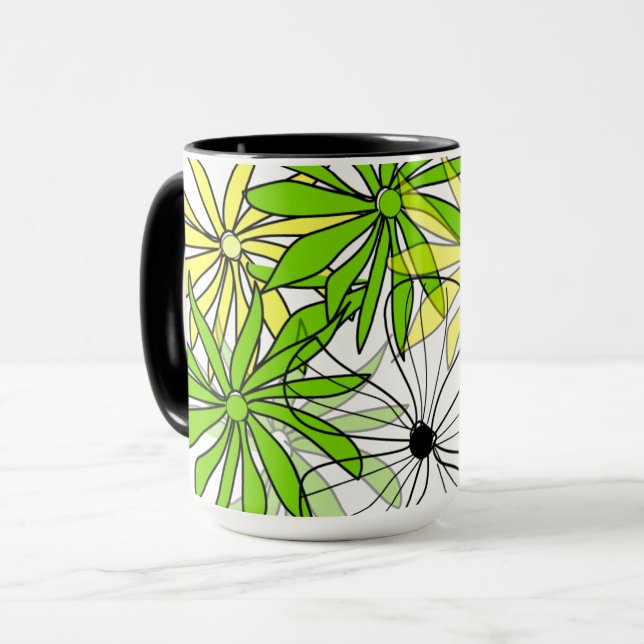 Fresh Vibes: Farbenfroher Blumencoffee Cup Tasse (Vorderseite Links)