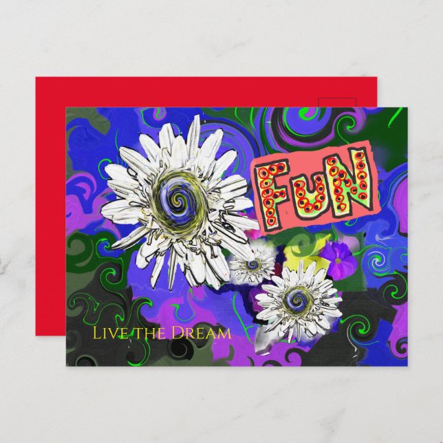 Fresh Vivid Colorful Fun Happy Postkarte (Vorne/Hinten)