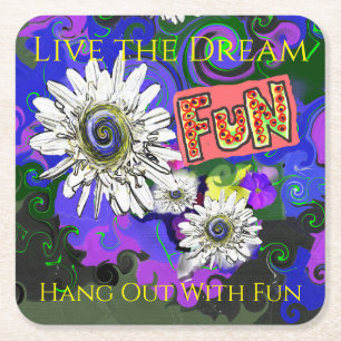 Fresh Vivid Colorful Fun Happy Rechteckiger Pappuntersetzer