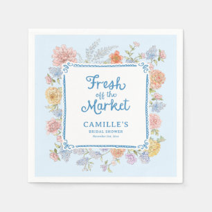 Fresh vom Markt Blaues Brautjungfern-Shower Serviette