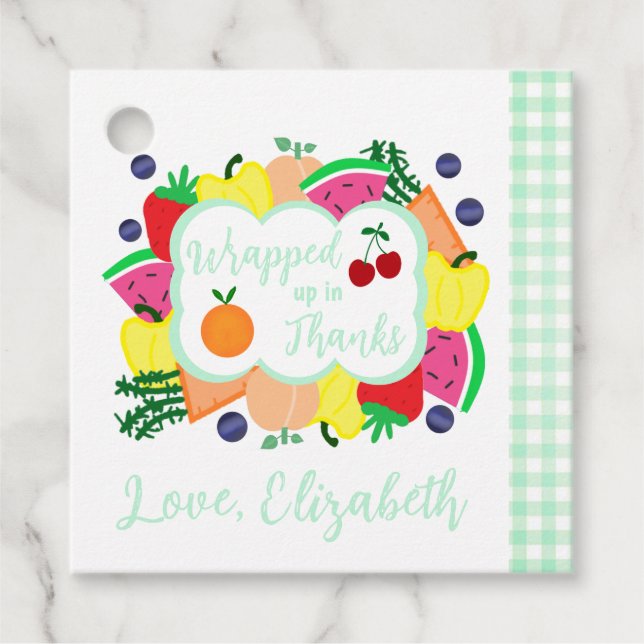 Fresh vom Markt: Brautparty Geschenkanhänger (Vorderseite)