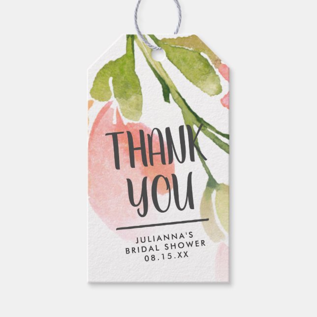 Fresh Watercolor Blogs Personalisiert Danke Geschenkanhänger (Vorderseite)