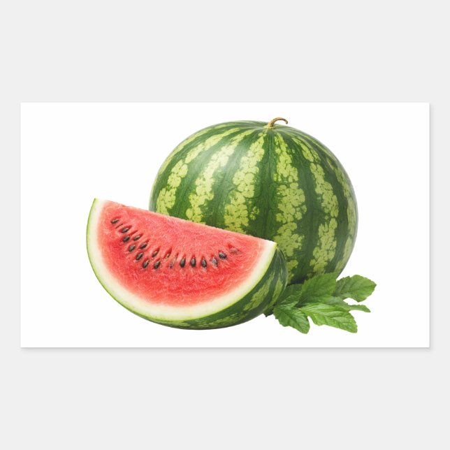 Fresh Watermelon Slice And Whole Fruit Sticker (Vorderseite)